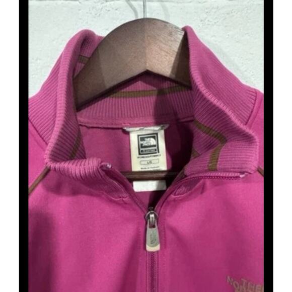 The North Face Women A5 Series Magenta Brown Stripe Zip Up Track Jacket Small - Picture 3 of 6